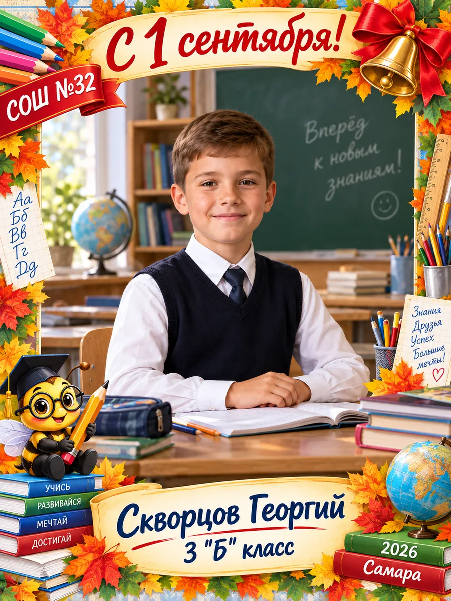 Пример шаблона «Школьная рамка»